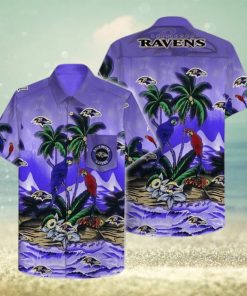 Nfl Baltimore Ravens Coconut Tree Purple Trendy Hawaiian Shirt Aloha Shirt