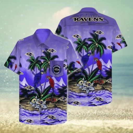 Nfl Baltimore Ravens Coconut Tree Purple Trendy Hawaiian Shirt Aloha Shirt