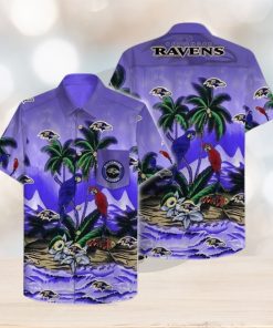 Nfl Baltimore Ravens Coconut Tree Purple Trendy Hawaiian Shirt Aloha Shirt