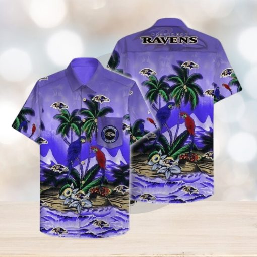 Nfl Baltimore Ravens Coconut Tree Purple Trendy Hawaiian Shirt Aloha Shirt