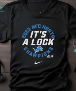 Nfl Detroit Lions Nike Black 2023 Nfc North It’s A Lock Champions T Shirt