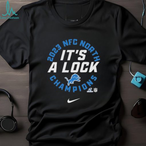 Nfl Detroit Lions Nike Black 2023 Nfc North It’s A Lock Champions T Shirt