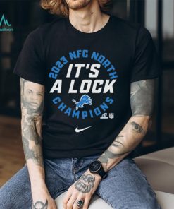 Nfl Detroit Lions Nike Black 2023 Nfc North It’s A Lock Champions T Shirt