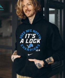 Nfl Detroit Lions Nike Black 2023 Nfc North It’s A Lock Champions T Shirt