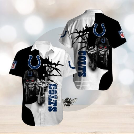 Nfl Indianapolis Colts Halloween Iron Maiden Trendy Hawaiian Shirt Aloha Shirt