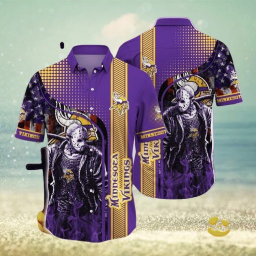 Nfl Minnesota Vikings Horror Halloween Night Trendy Hawaiian Shirt Aloha Shirt