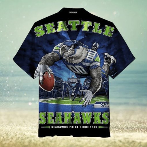 Nfl Seattle Seahawks Navy Mascot Trendy Hawaiian Shirt Aloha Shirt