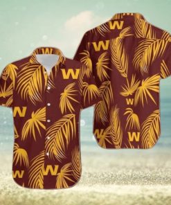 Nfl Washington Commanders Yellow Leaf Trendy Hawaiian Shirt Aloha Shirt