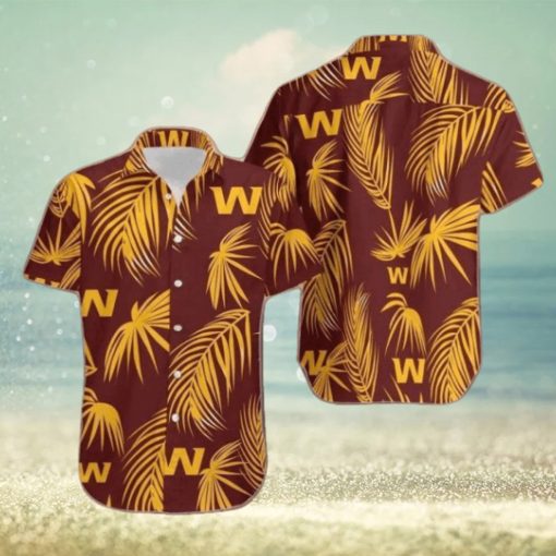 Nfl Washington Commanders Yellow Leaf Trendy Hawaiian Shirt Aloha Shirt