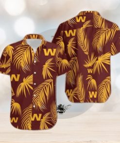 Nfl Washington Commanders Yellow Leaf Trendy Hawaiian Shirt Aloha Shirt