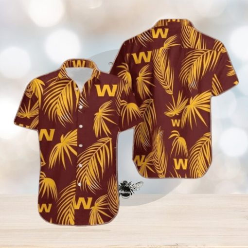 Nfl Washington Commanders Yellow Leaf Trendy Hawaiian Shirt Aloha Shirt