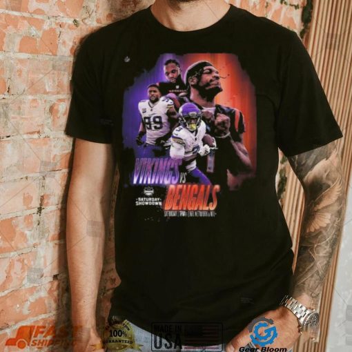 Nfl afc nfc north saturday showdown to kickoff minnesota vikings versus cincinnati bengals poster shirt