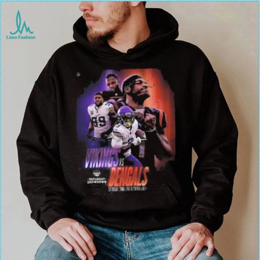 Nfl afc nfc north saturday showdown to kickoff minnesota vikings versus cincinnati bengals poster shirt