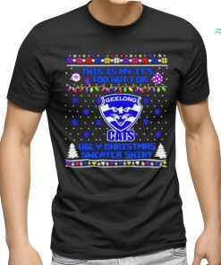 Nice Geelong Cats This Is My It’s Too Hot For Ugly Christmas T shirt