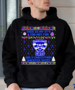 Nice Geelong Cats This Is My It’s Too Hot For Ugly Christmas T shirt