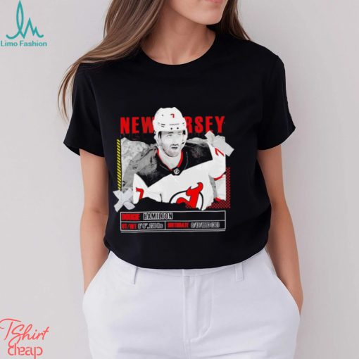 Nice dougie Hamilton New Jersey Devils ice hockey player information paper shirt