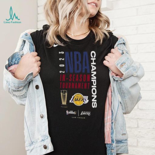 Nike Los Angeles Lakers Youth Black 2023 NBA In Season Tournament Champions Locker Room T Shirt