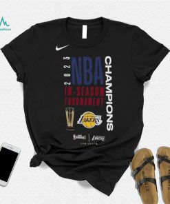 Nike Los Angeles Lakers Youth Black 2023 NBA In Season Tournament Champions Locker Room T Shirt