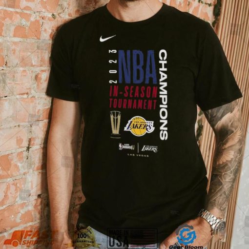 Nike Los Angeles Lakers Youth Black 2023 NBA In Season Tournament Champions Locker Room T Shirt