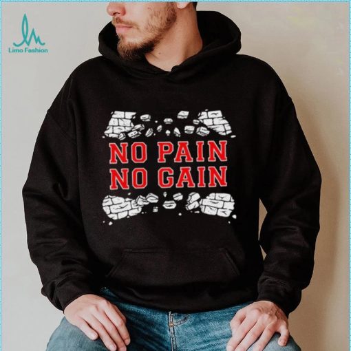 No pain no gain red and black t shirt
