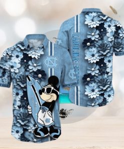 North Carolina Tar Heels Hawaiian Shirt Mickey Love Surfing Trending Summer Gift