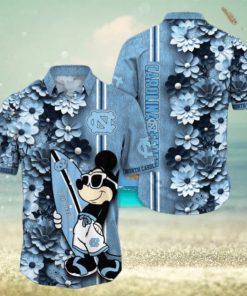 North Carolina Tar Heels Hawaiian Shirt Mickey Love Surfing Trending Summer Gift