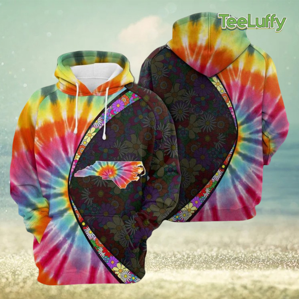 North Carolina Tie Dye 3D Printed Hoodie North Carolina Tie Dye 3D Printed Hoodie