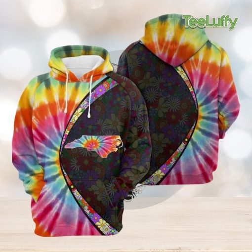 North Carolina Tie Dye 3D Printed Hoodie