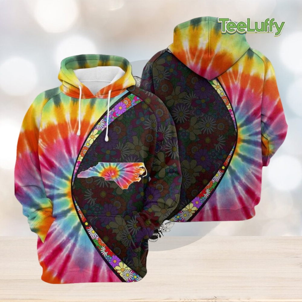 North Carolina Tie Dye 3D Printed Hoodie North Carolina Tie Dye 3D Printed Hoodie