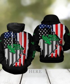 North Texas Mean Green NCAA US Flag 3D Printed Hoodie