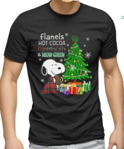 North Texas Mean Green Snoopy Flanels Hot Cocoa Christmas Lights Tree shirt