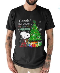 North Texas Mean Green Snoopy Flanels Hot Cocoa Christmas Lights Tree shirt