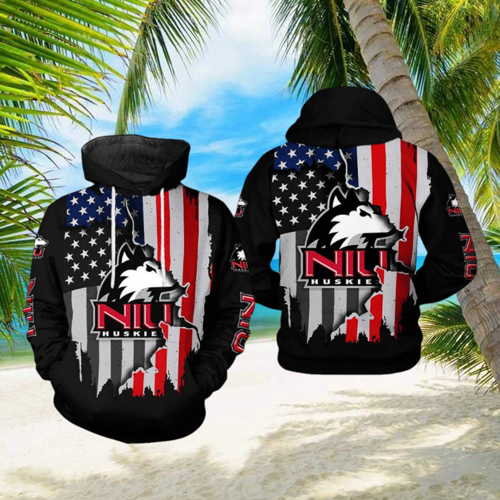 Northern Illinois Huskies NCAA US Flag 3D Printed Hoodie Northern Illinois Huskies NCAA US Flag 3D Printed Hoodie