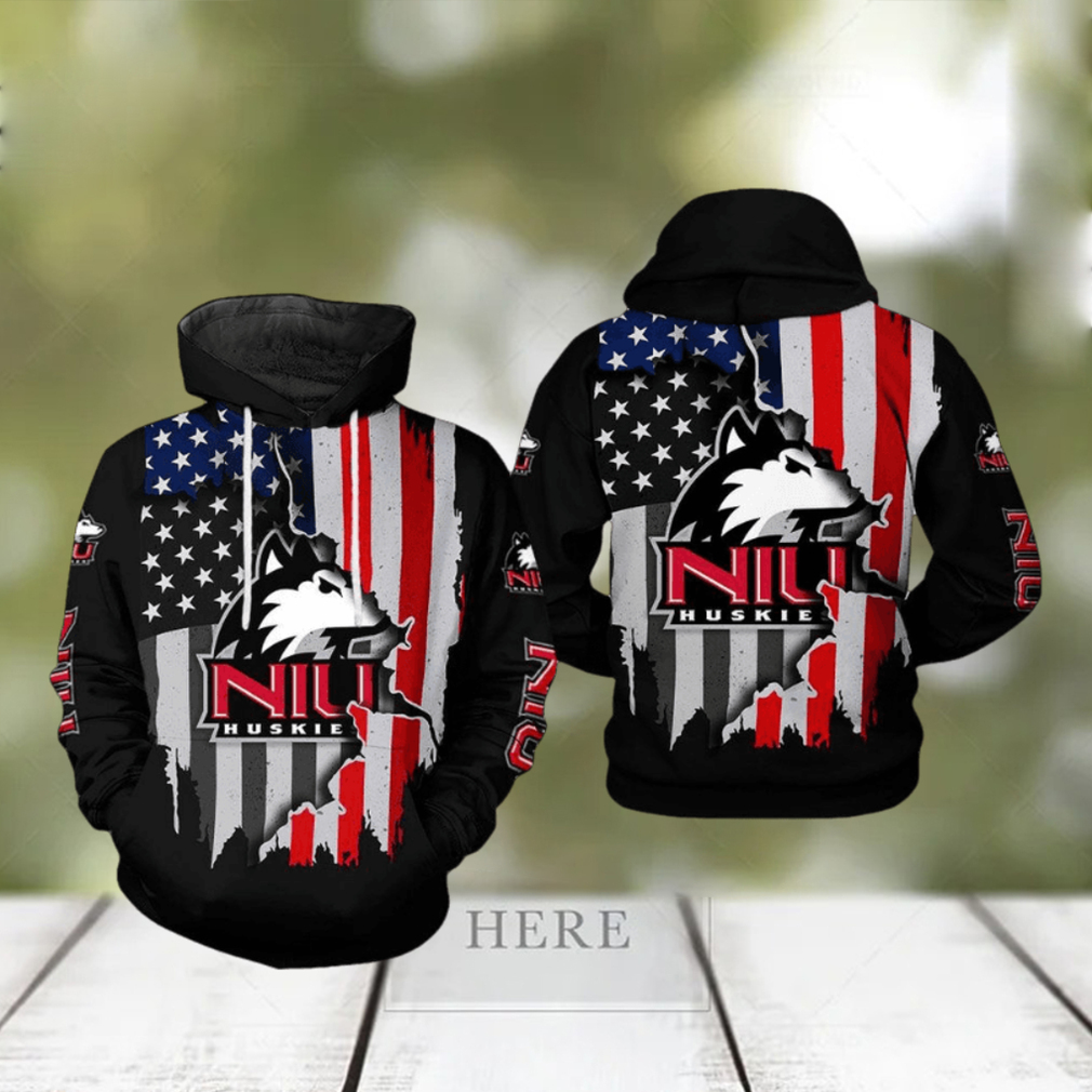 Northern Illinois Huskies NCAA US Flag 3D Printed Hoodie Northern Illinois Huskies NCAA US Flag 3D Printed Hoodie