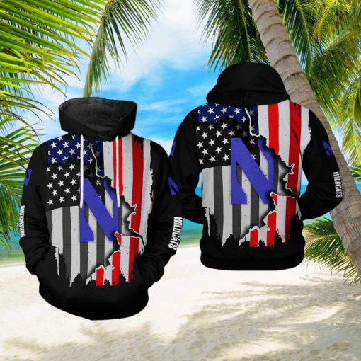Northwestern Wildcats NCAA US Flag 3D Printed Hoodie Ver 1