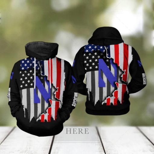 Northwestern Wildcats NCAA US Flag 3D Printed Hoodie Ver 1
