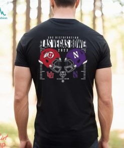 Northwestern Wildcats vs Utah Utes Helmet SRS Distribution Las Vegas Bowl 2023 Logo T Shirt