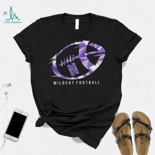 Northwestern wilDcats abstract football black shirt