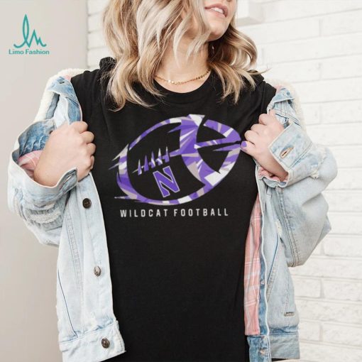 Northwestern wilDcats abstract football black shirt