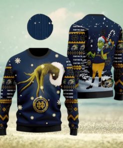 Notre Dame Fighting Irish Team Grinch Ugly Christmas Sweater Cute Christmas Gift