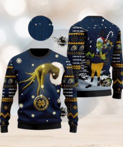 Notre Dame Fighting Irish Team Grinch Ugly Christmas Sweater Cute Christmas Gift