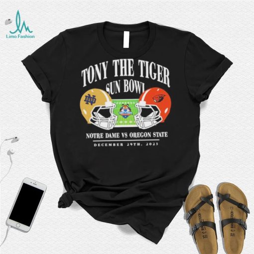 Notre dame fighting irish vs Oregon state beavers 2023 tony the tiger sun bowl shirt