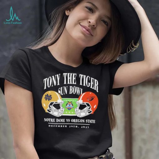 Notre dame fighting irish vs Oregon state beavers 2023 tony the tiger sun bowl shirt