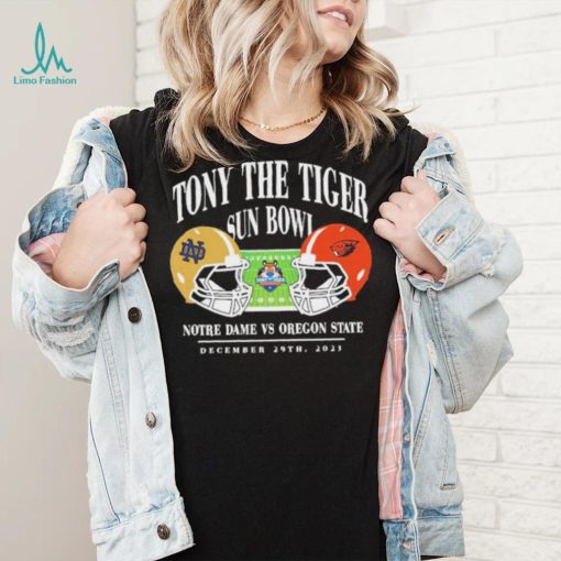 Notre dame fighting irish vs Oregon state beavers 2023 tony the tiger sun bowl shirt
