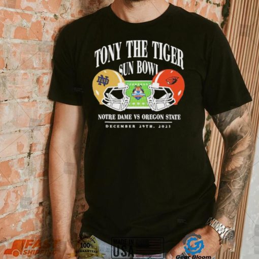 Notre dame fighting irish vs Oregon state beavers 2023 tony the tiger sun bowl shirt