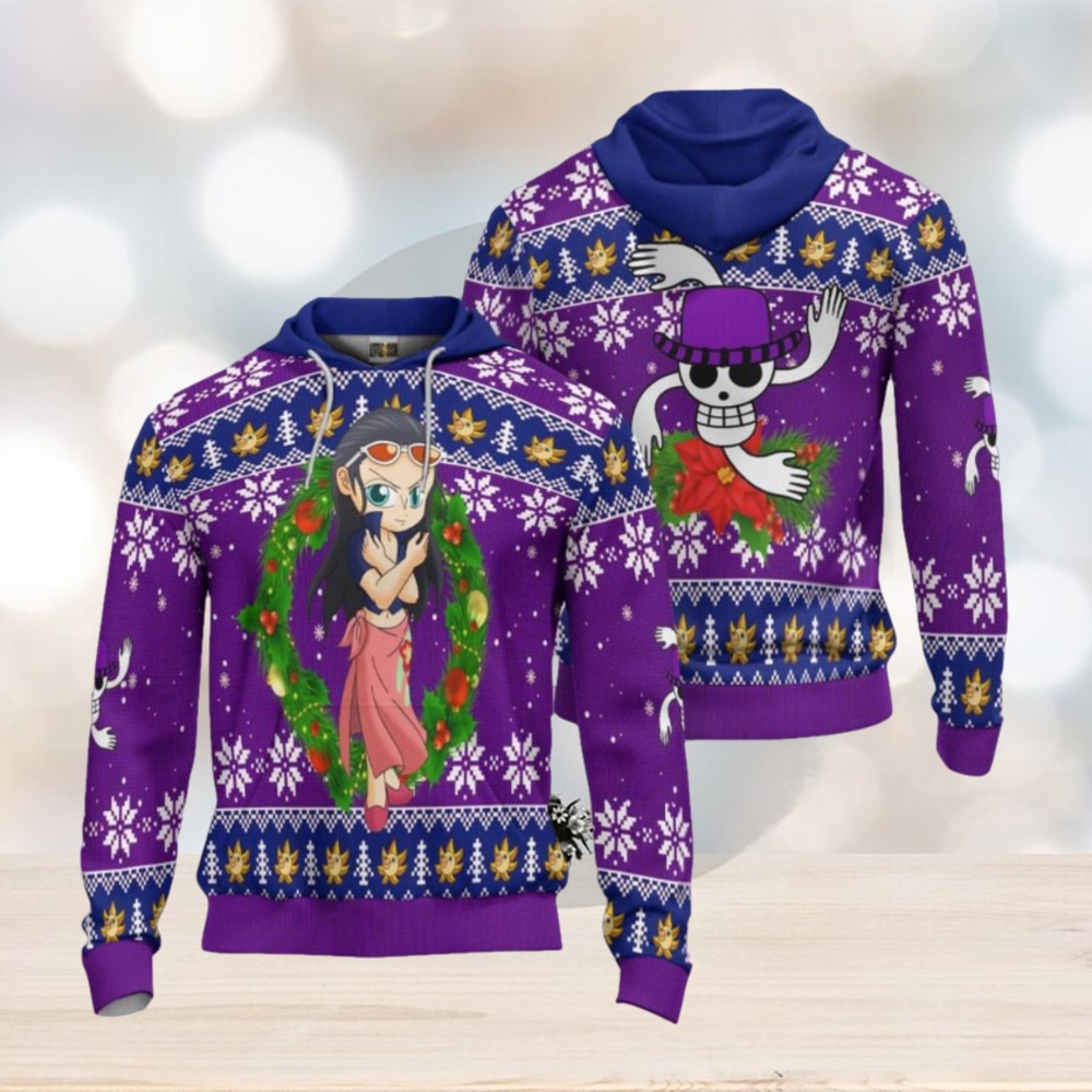 ONE PIECE Nico Robin Anime Ugly Christmas Pullover Hoodie ONE PIECE Nico Robin Anime Ugly Christmas Pullover Hoodie