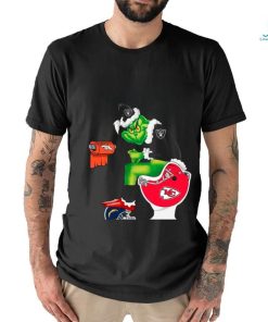 Oakland Raiders Grinch Santa Sitting Kansas City Chiefs Toilet christmas shirt