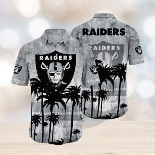 Oakland Raiders Logo Coconut Tropical Hawaiian Shirt Beach Gift For Fans