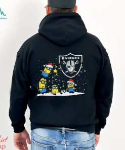Oakland Raiders Minions Christmas Lights T Shirt