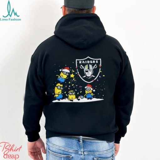 Oakland Raiders Minions Christmas Lights T Shirt